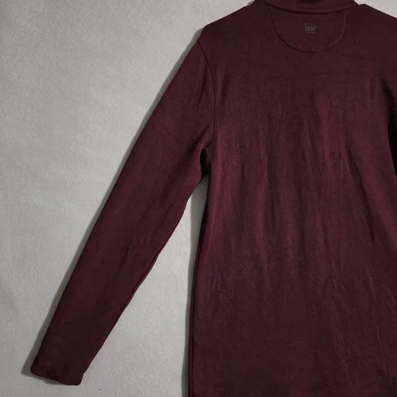 Mizzen & Main Mens 1/4 Zip Burgundy Heather Proflex Pullover Size Medium - Picture 10 of 10
